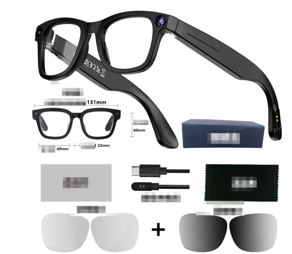 AI Camera Smart Glasses with HD Recording & Voice Translation