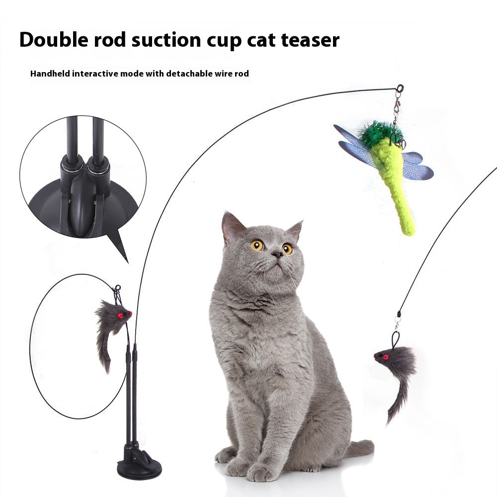 Cat Sucker Teaser Toy — Interactive Spinning Wand