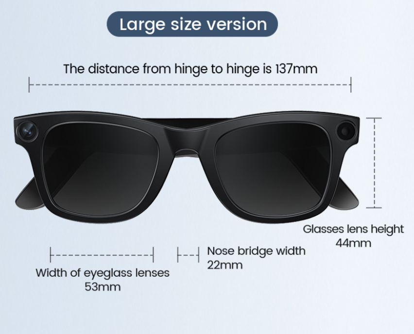 AI Camera Smart Glasses with HD Recording & Voice Translation